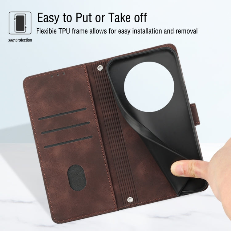 For Honor Magic5 Pro Skin-feel Embossed Leather Phone Case