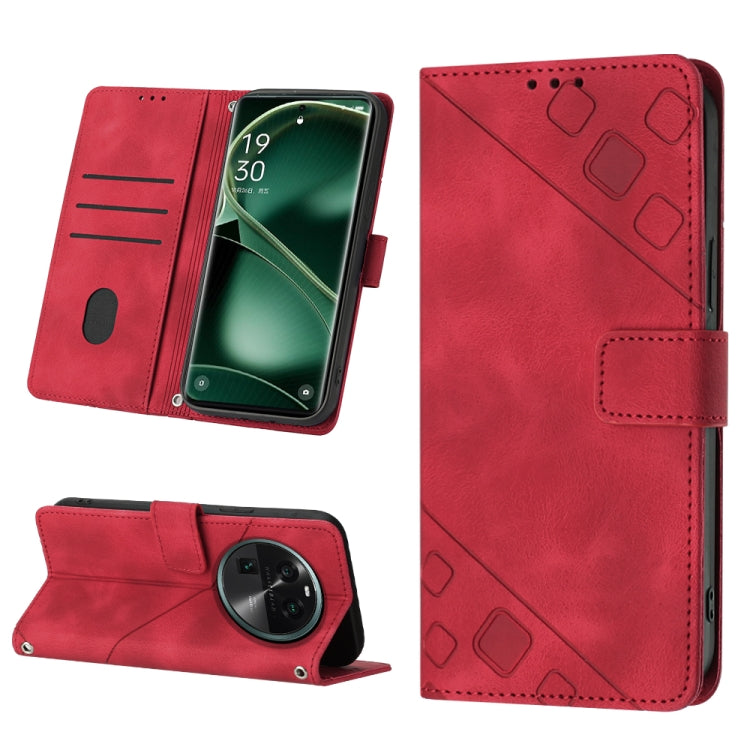 For OPPO Find X6 Skin-feel Embossed Leather Phone Case