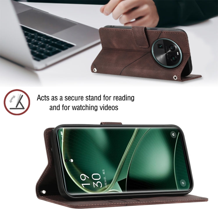 For OPPO Find X6 Skin-feel Embossed Leather Phone Case