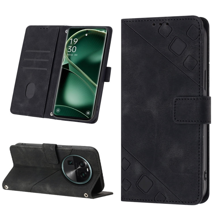 For OPPO Find X6 Skin-feel Embossed Leather Phone Case