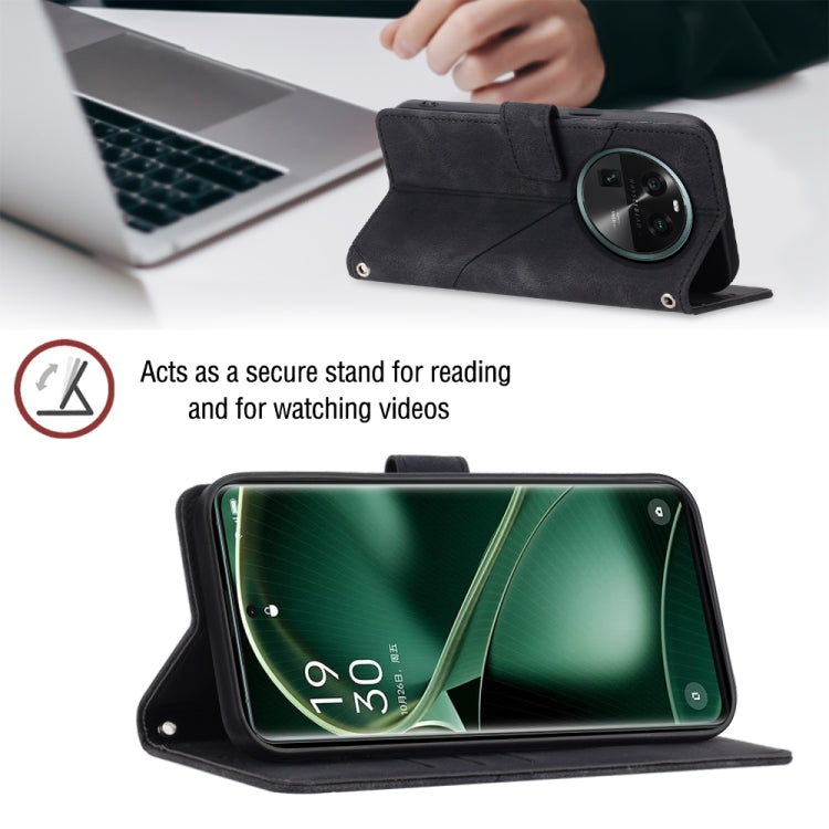 For OPPO Find X6 Skin-feel Embossed Leather Phone Case