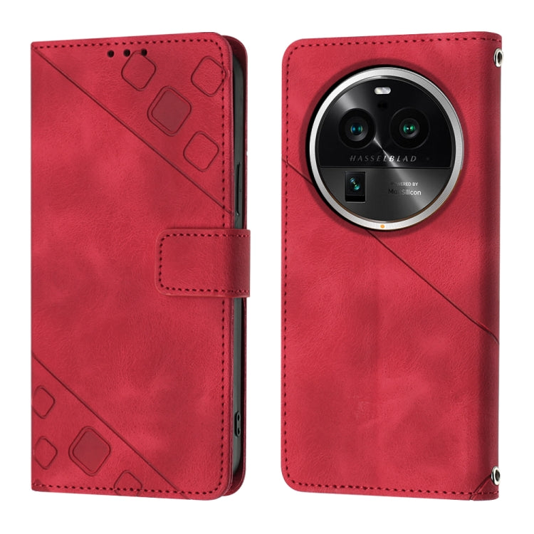 For OPPO Find X6 Pro Skin-feel Embossed Leather Phone Case