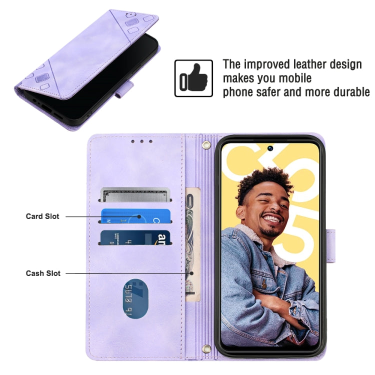 For Realme C55 Skin-feel Embossed Leather Phone Case