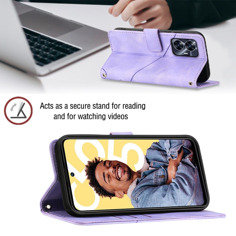 For Realme C55 Skin-feel Embossed Leather Phone Case