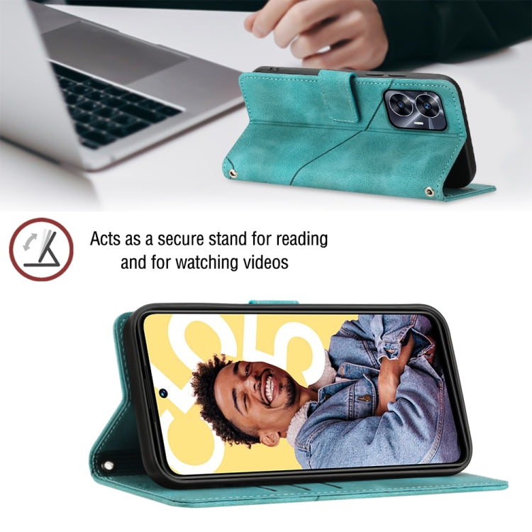 For Realme C55 Skin-feel Embossed Leather Phone Case