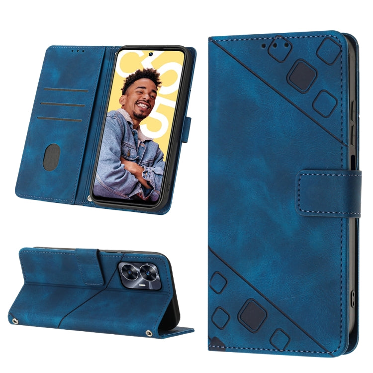 For Realme C55 Skin-feel Embossed Leather Phone Case