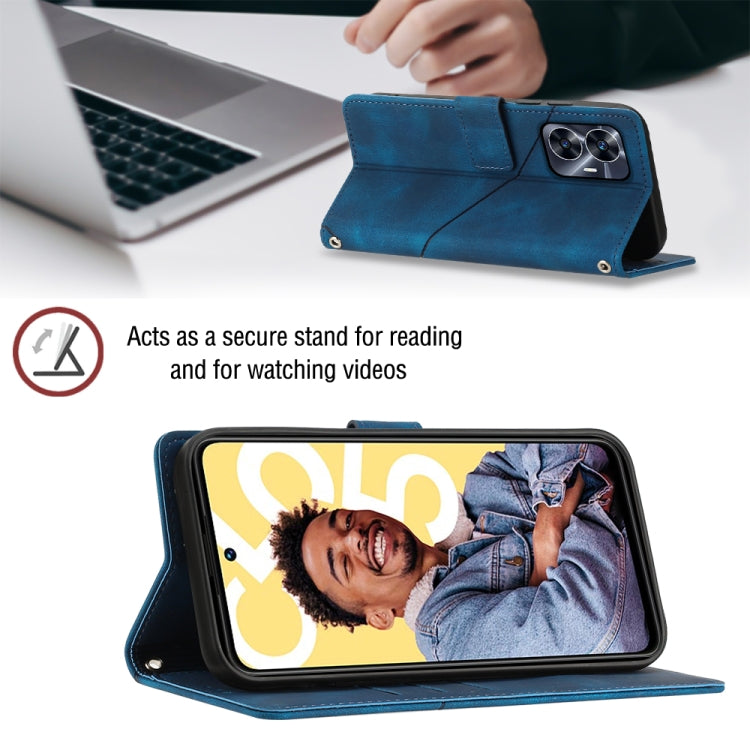 For Realme C55 Skin-feel Embossed Leather Phone Case