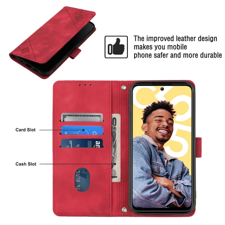 For Realme C55 Skin-feel Embossed Leather Phone Case