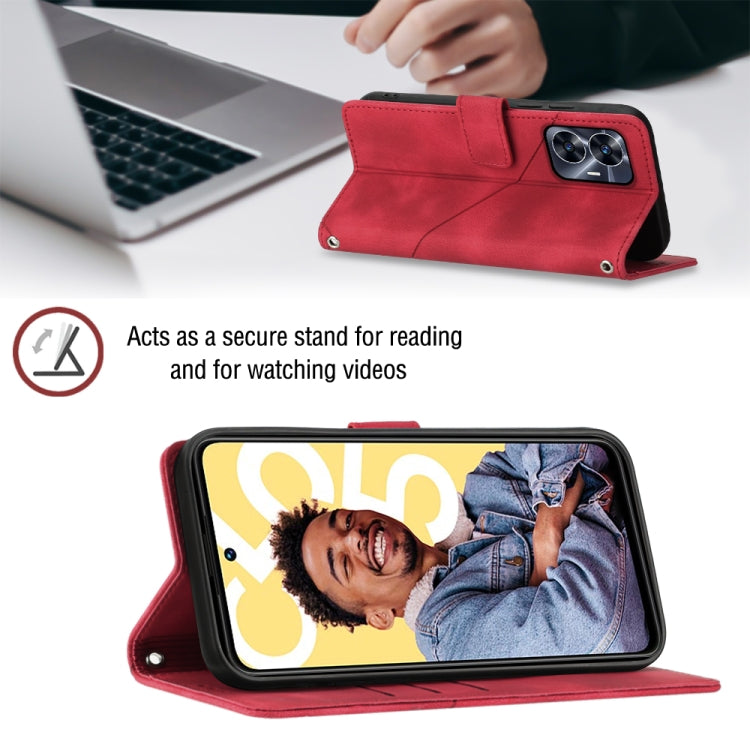 For Realme C55 Skin-feel Embossed Leather Phone Case