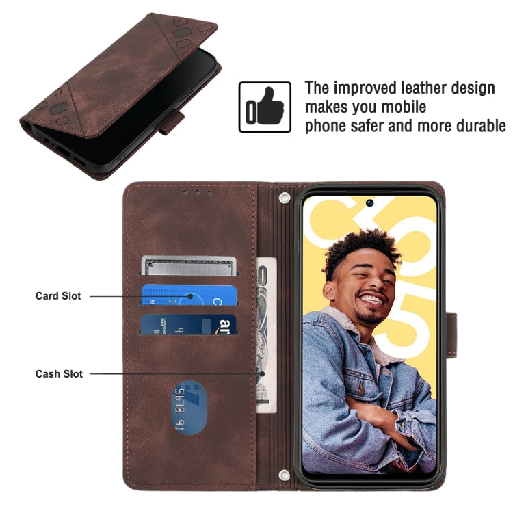 For Realme C55 Skin-feel Embossed Leather Phone Case