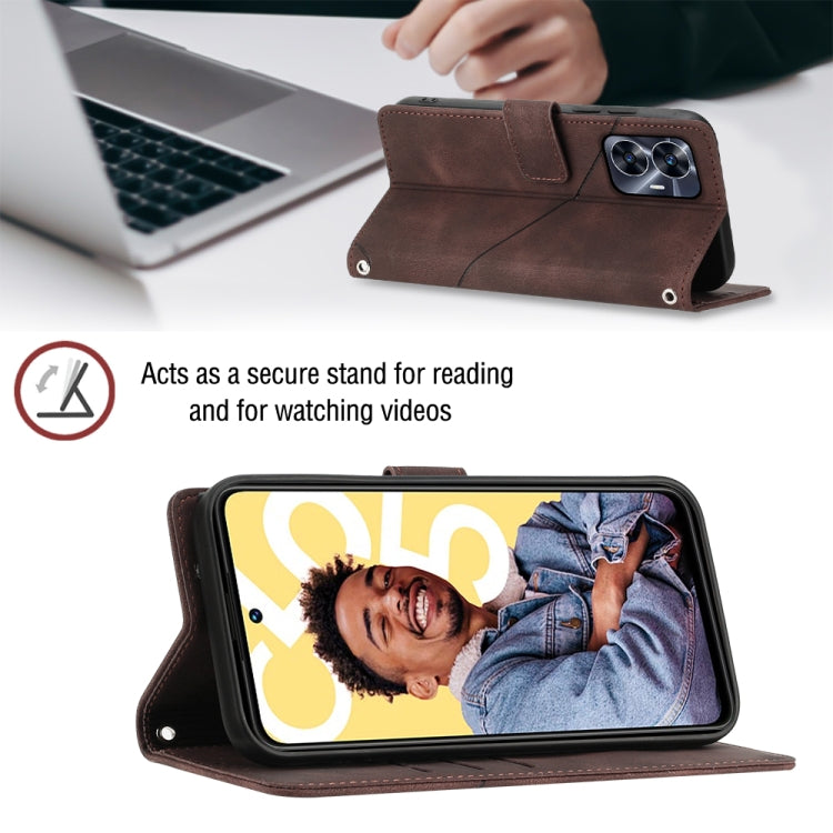 For Realme C55 Skin-feel Embossed Leather Phone Case