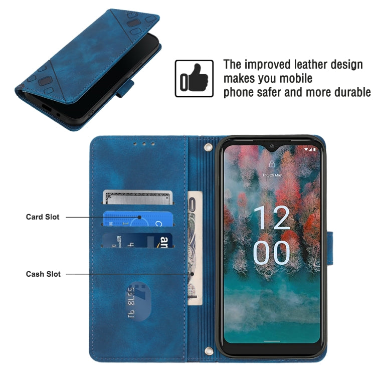 For Nokia C12 Skin-feel Embossed Leather Phone Case