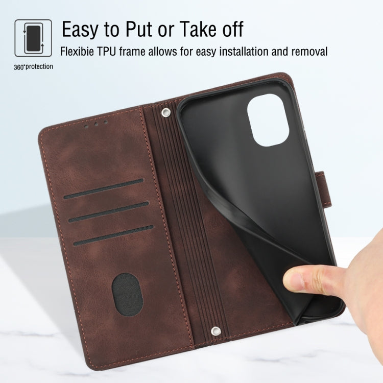 For Nokia C12 Skin-feel Embossed Leather Phone Case