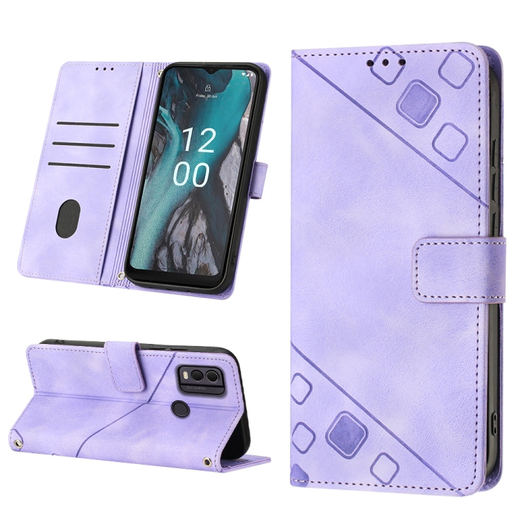For Nokia C22 Skin-feel Embossed Leather Phone Case