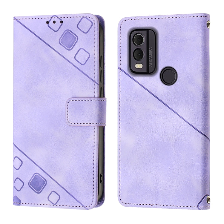 For Nokia C22 Skin-feel Embossed Leather Phone Case