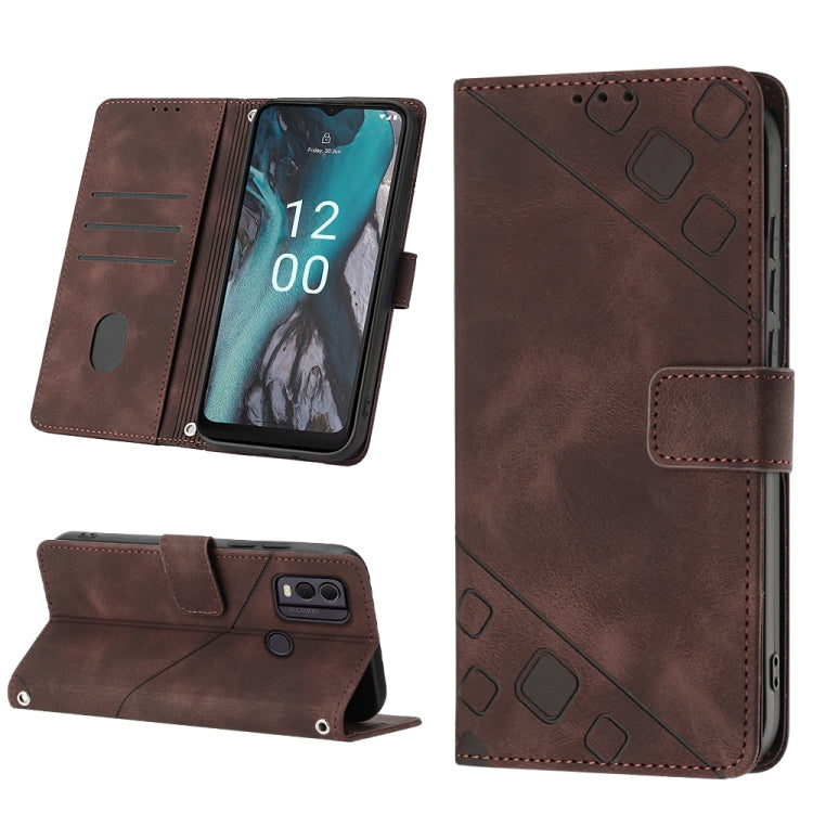 For Nokia C22 Skin-feel Embossed Leather Phone Case