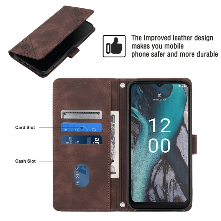 For Nokia C22 Skin-feel Embossed Leather Phone Case
