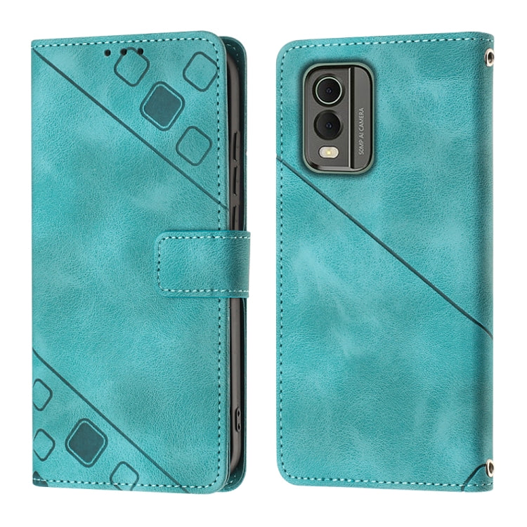 For Nokia C32 Skin-feel Embossed Leather Phone Case