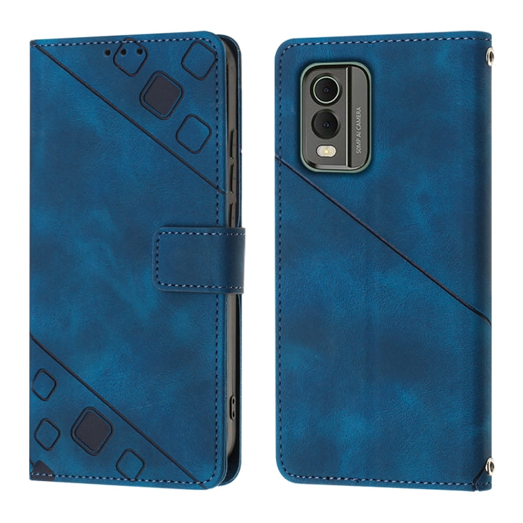 For Nokia C32 Skin-feel Embossed Leather Phone Case
