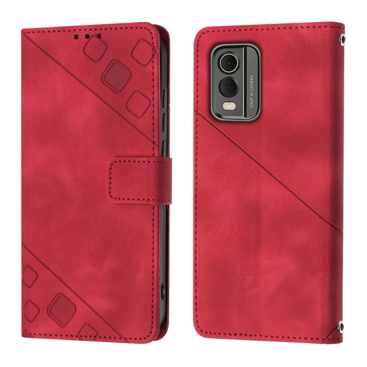 For Nokia C32 Skin-feel Embossed Leather Phone Case