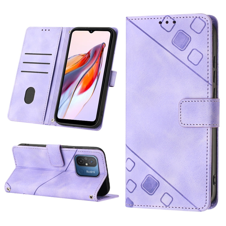 For Xiaomi Poco C55 / Redmi 12C / 11A Skin-feel Embossed Leather Phone Case