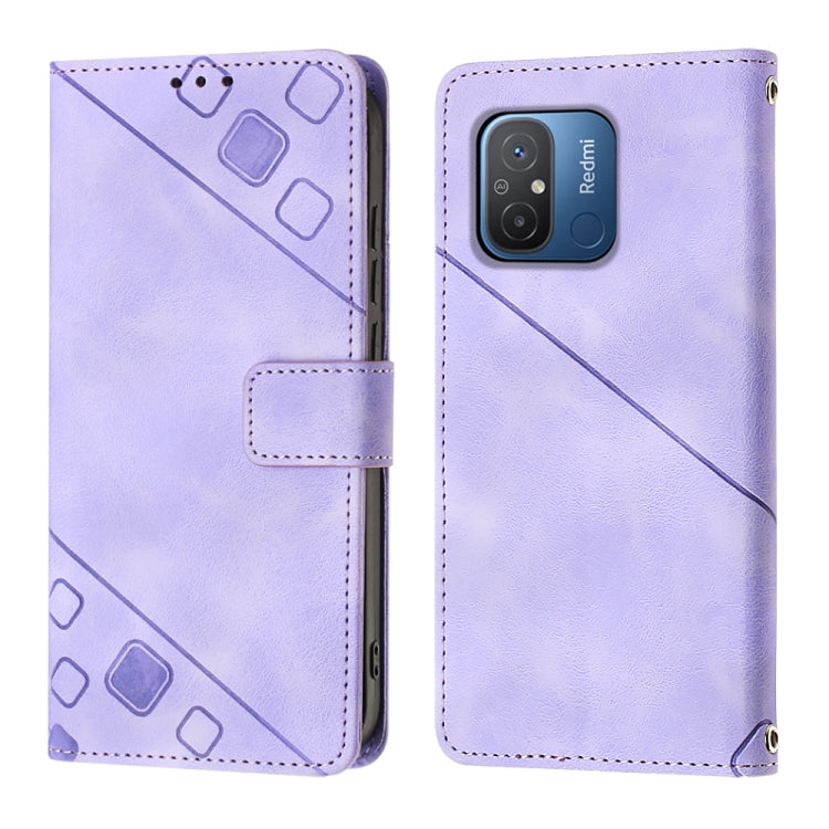 For Xiaomi Poco C55 / Redmi 12C / 11A Skin-feel Embossed Leather Phone Case