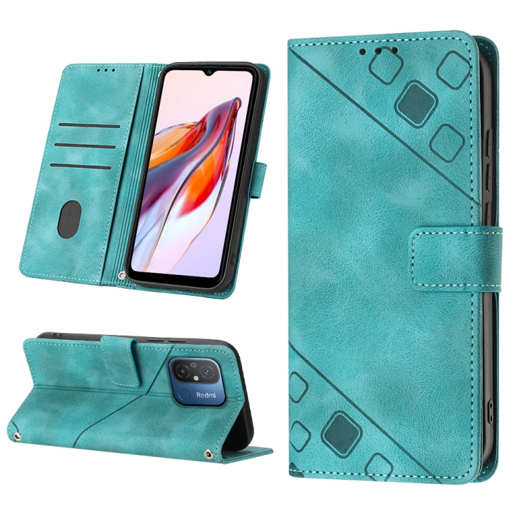 For Xiaomi Poco C55 / Redmi 12C / 11A Skin-feel Embossed Leather Phone Case
