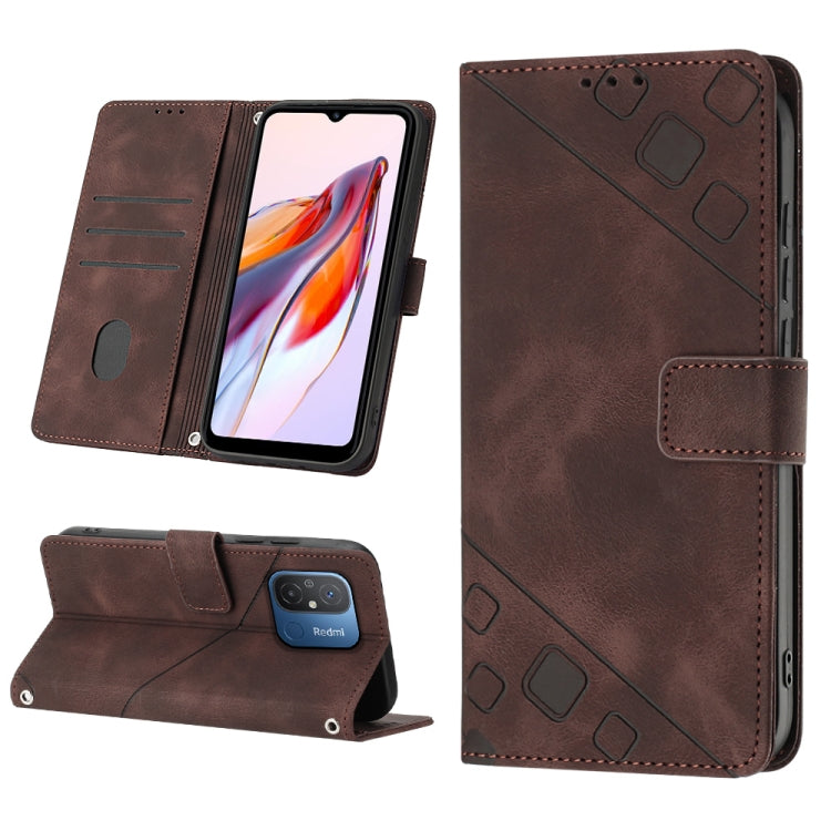 For Xiaomi Poco C55 / Redmi 12C / 11A Skin-feel Embossed Leather Phone Case