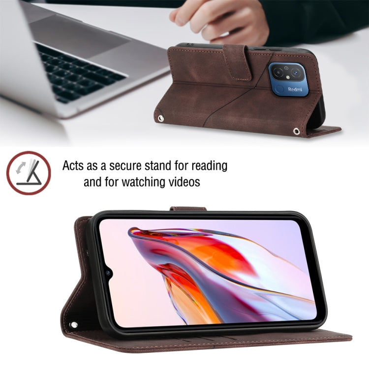 For Xiaomi Poco C55 / Redmi 12C / 11A Skin-feel Embossed Leather Phone Case