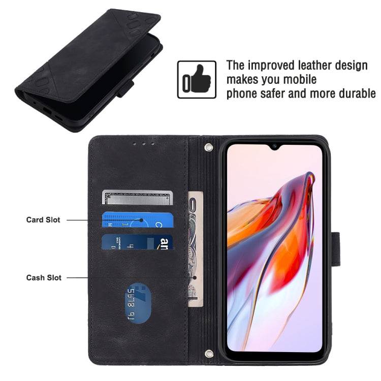 For Xiaomi Poco C55 / Redmi 12C / 11A Skin-feel Embossed Leather Phone Case