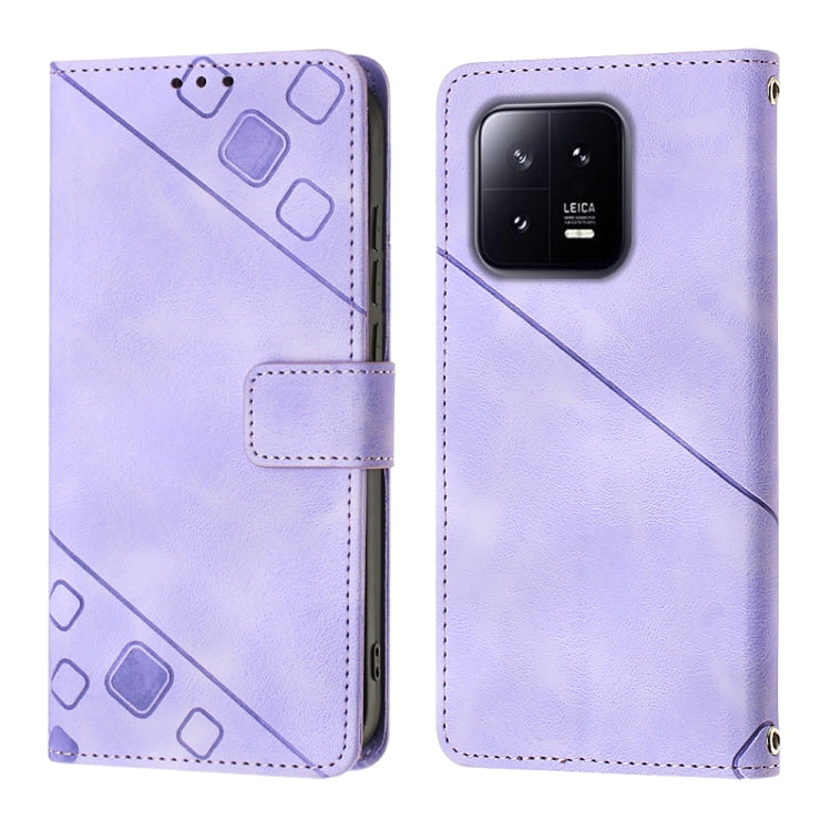 For Xiaomi 13 Skin-feel Embossed Leather Phone Case