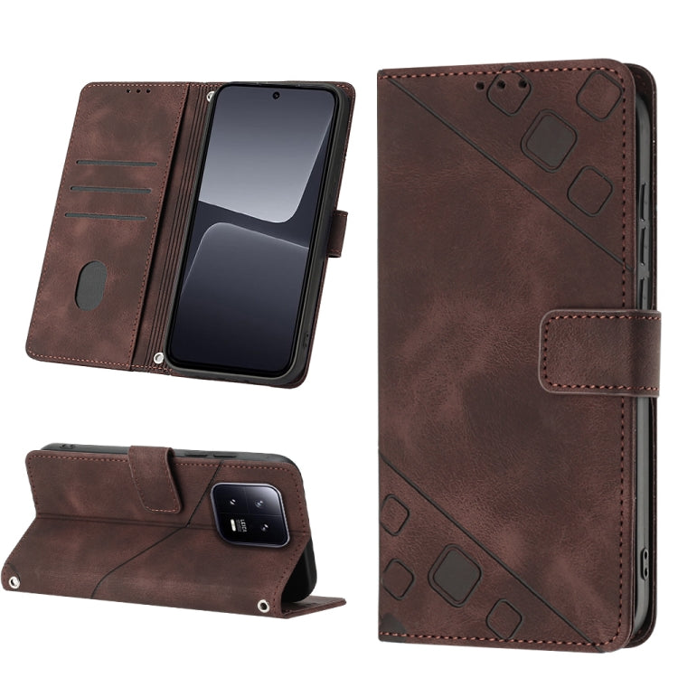 For Xiaomi 13 Skin-feel Embossed Leather Phone Case