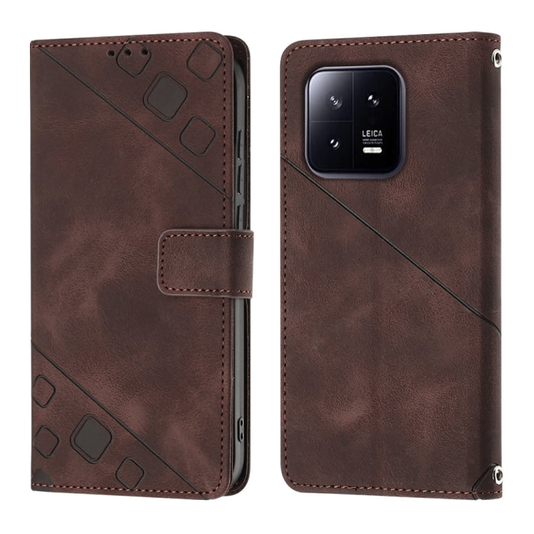 For Xiaomi 13 Skin-feel Embossed Leather Phone Case