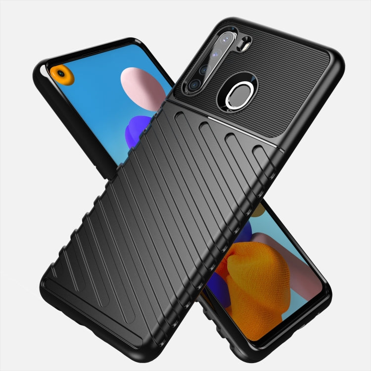For Samsung Galaxy A21 (US Version) Thunderbolt Shockproof TPU Protective Soft Case(Black)