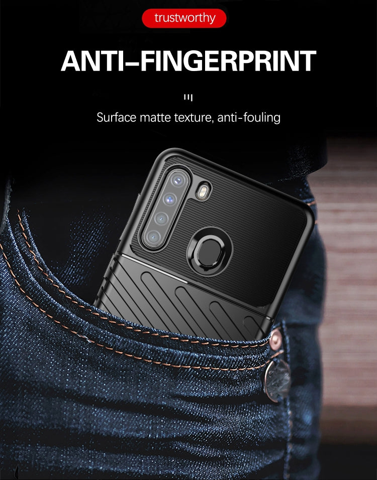 For Samsung Galaxy A21 (US Version) Thunderbolt Shockproof TPU Protective Soft Case(Black)