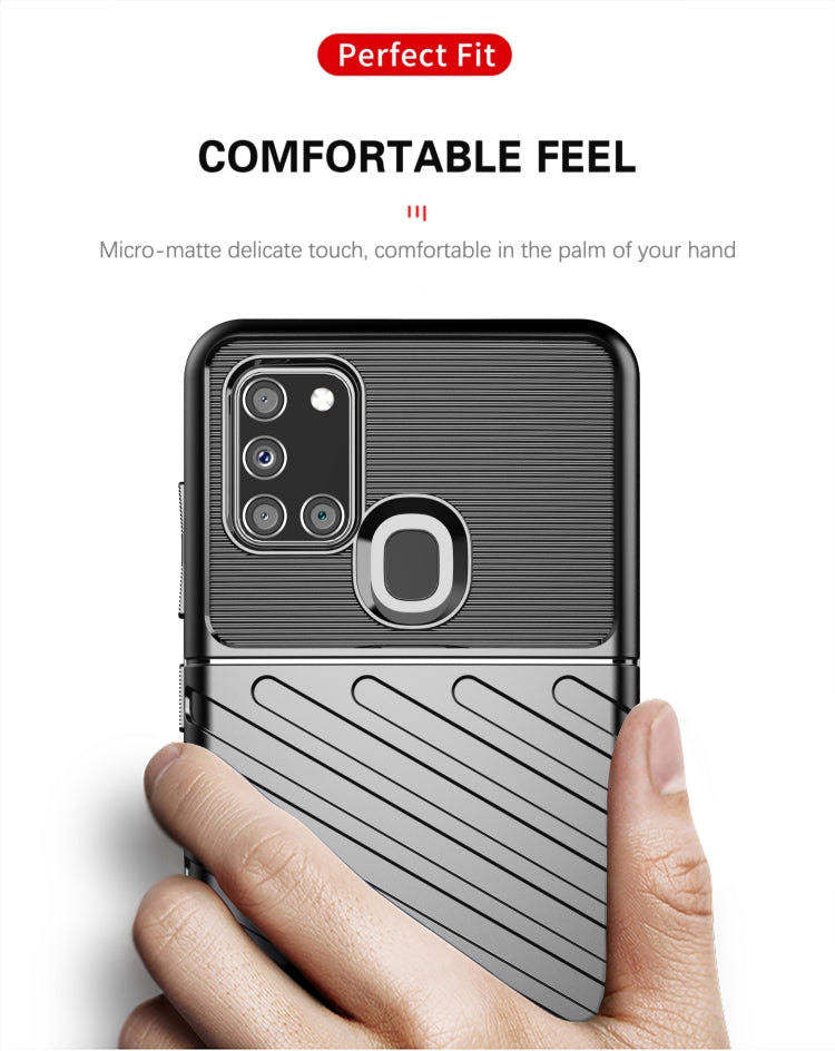 For Samsung Galaxy A21S Thunderbolt Shockproof TPU Protective Soft Case(Green)