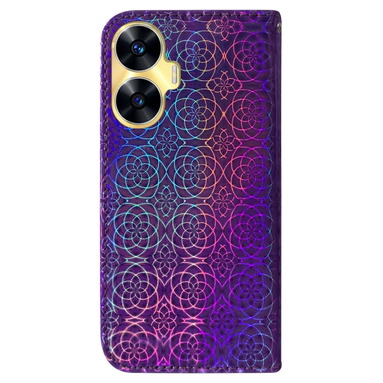 For Realme C55 Colorful Magnetic Buckle Leather Phone Case