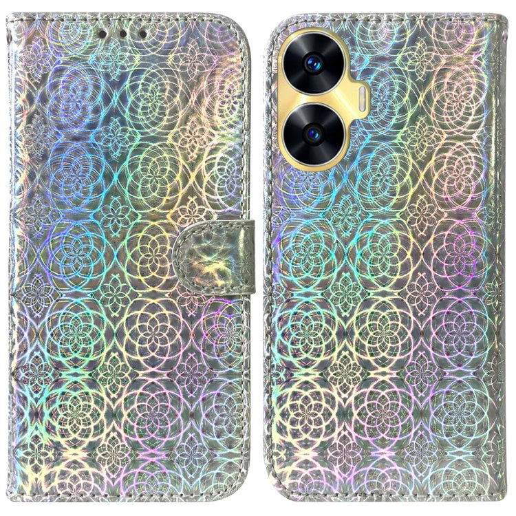 For Realme C55 Colorful Magnetic Buckle Leather Phone Case