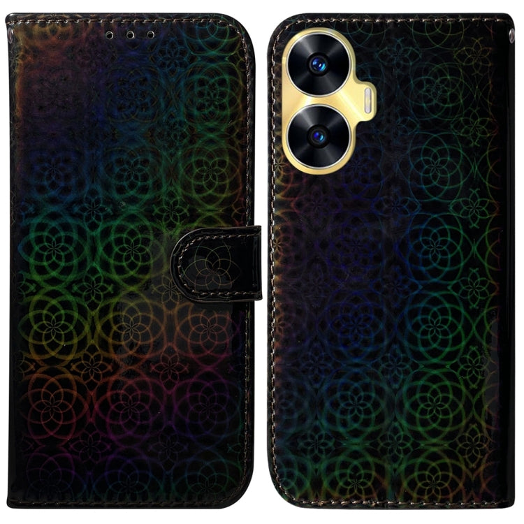 For Realme C55 Colorful Magnetic Buckle Leather Phone Case