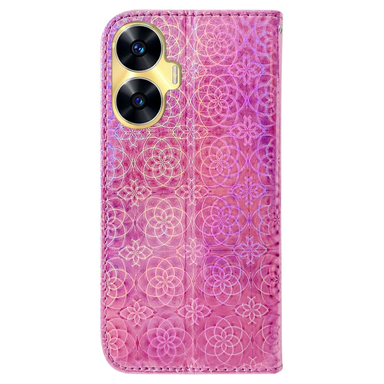 For Realme C55 Colorful Magnetic Buckle Leather Phone Case