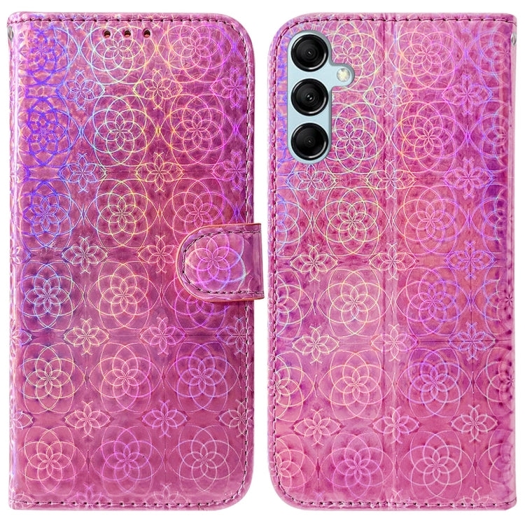 For Samsung Galaxy M14 Colorful Magnetic Buckle Leather Phone Case