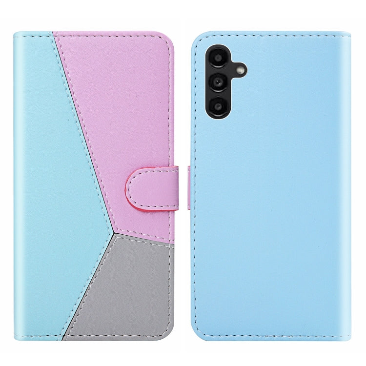 For Samsung Galaxy A34 5G Tricolor Stitching Flip Leather Phone Case