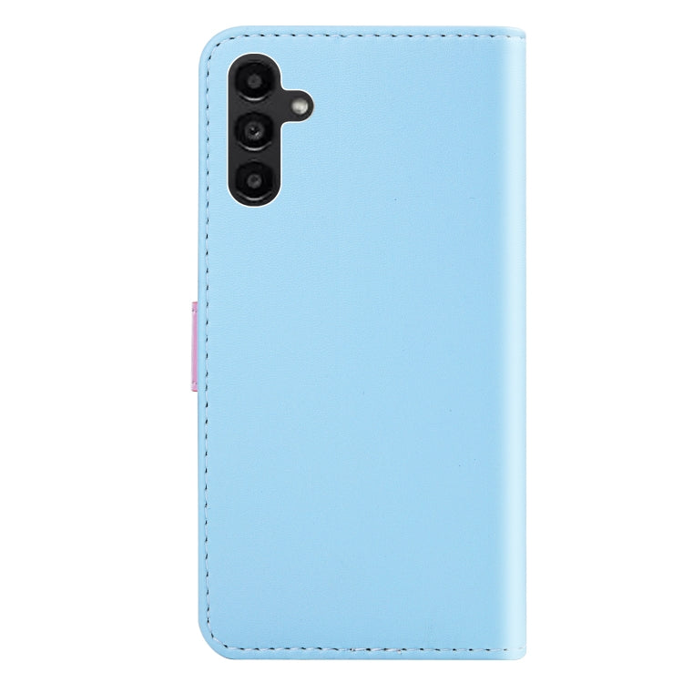For Samsung Galaxy A34 5G Tricolor Stitching Flip Leather Phone Case