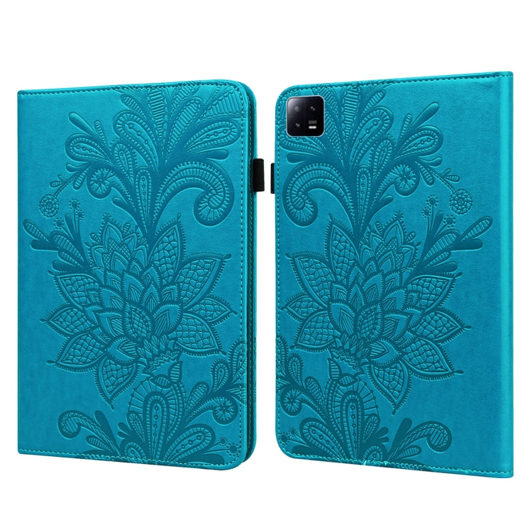 For Xiaomi Pad 6 Lace Flower Embossing Pattern Leather Tablet Case