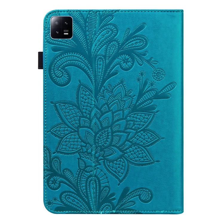 For Xiaomi Pad 6 Lace Flower Embossing Pattern Leather Tablet Case