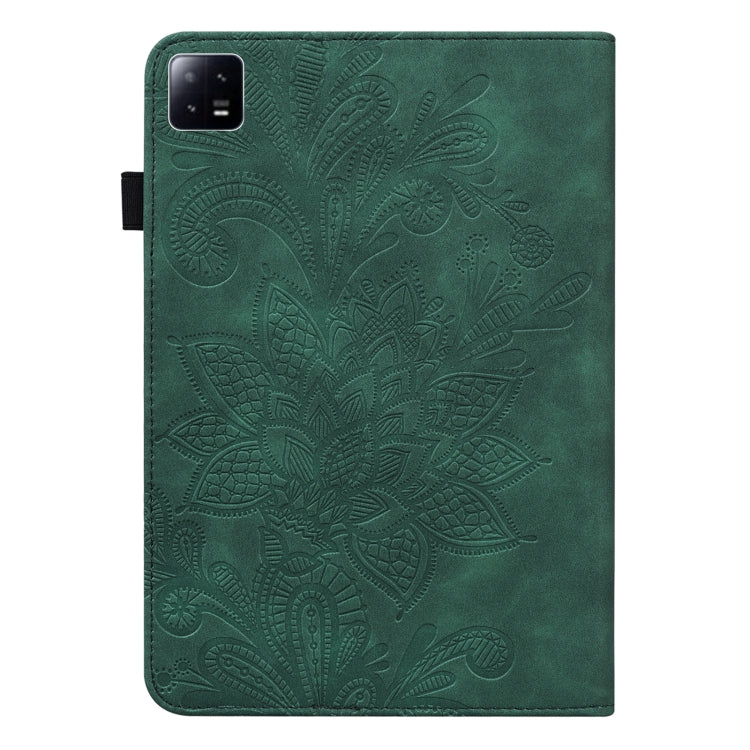 For Xiaomi Pad 6 Lace Flower Embossing Pattern Leather Tablet Case