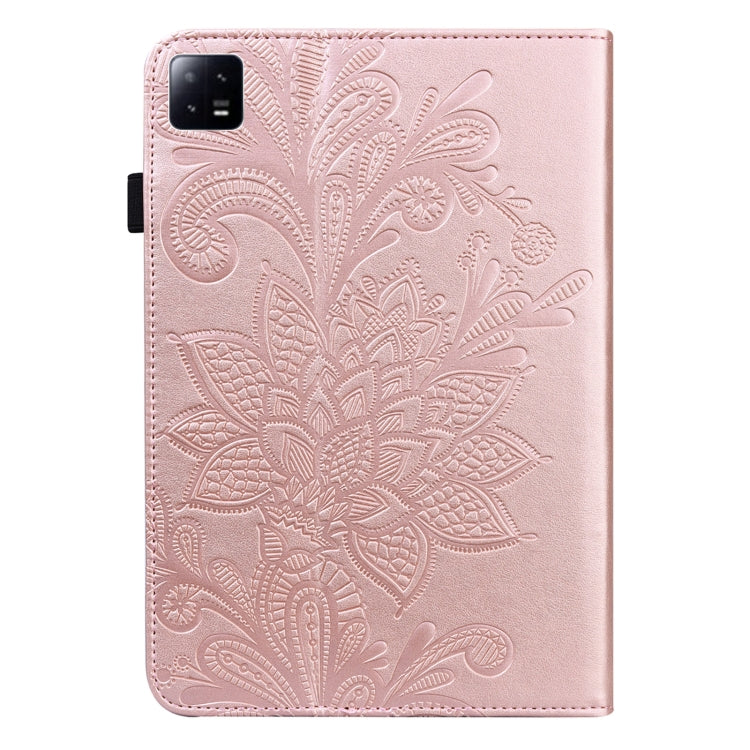 For Xiaomi Pad 6 Lace Flower Embossing Pattern Leather Tablet Case