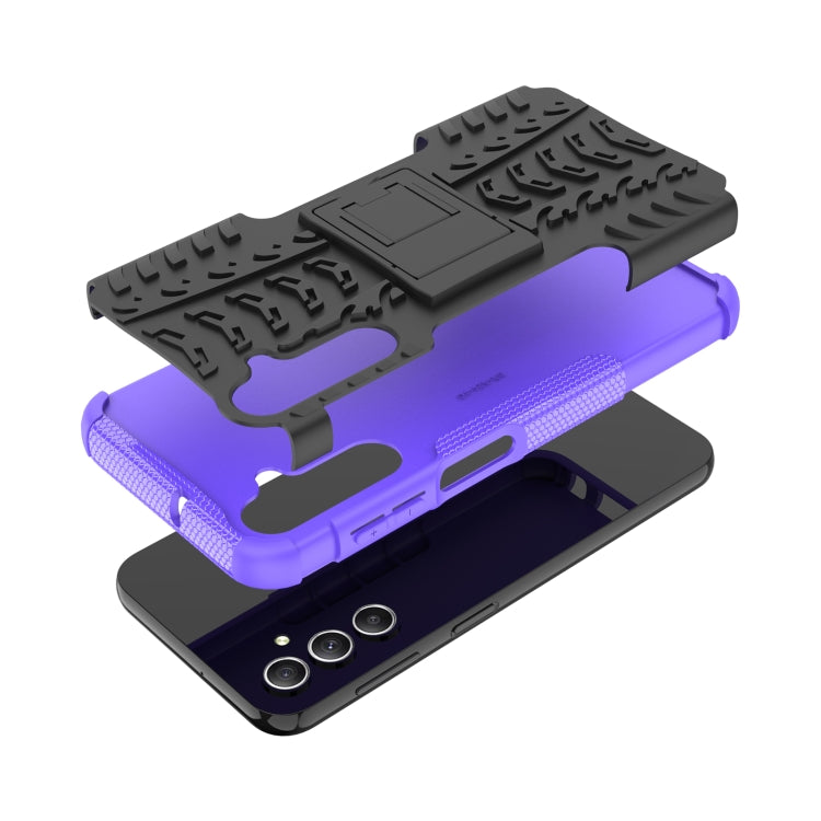 For Samsung Galaxy A24 4G Tire Texture TPU + PC Phone Case with Holder