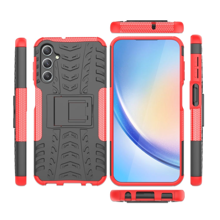 For Samsung Galaxy A24 4G Tire Texture TPU + PC Phone Case with Holder