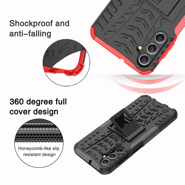 For Samsung Galaxy A24 4G Tire Texture TPU + PC Phone Case with Holder